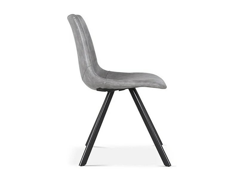 Cadeira EMET PU Cinza escuro, dimensão H83 x L46 x P60 cm, ideal para sua cozinha ou sala de jantar.