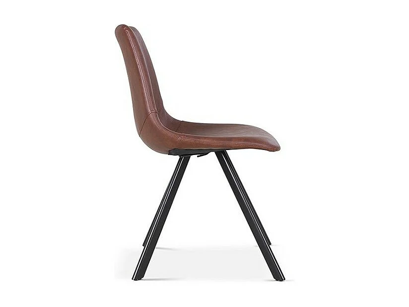 Chaise EMET PU Brun foncé, dimension H83 x L46 x P60 cm, idéal pour votre cuisine ou salle à manger