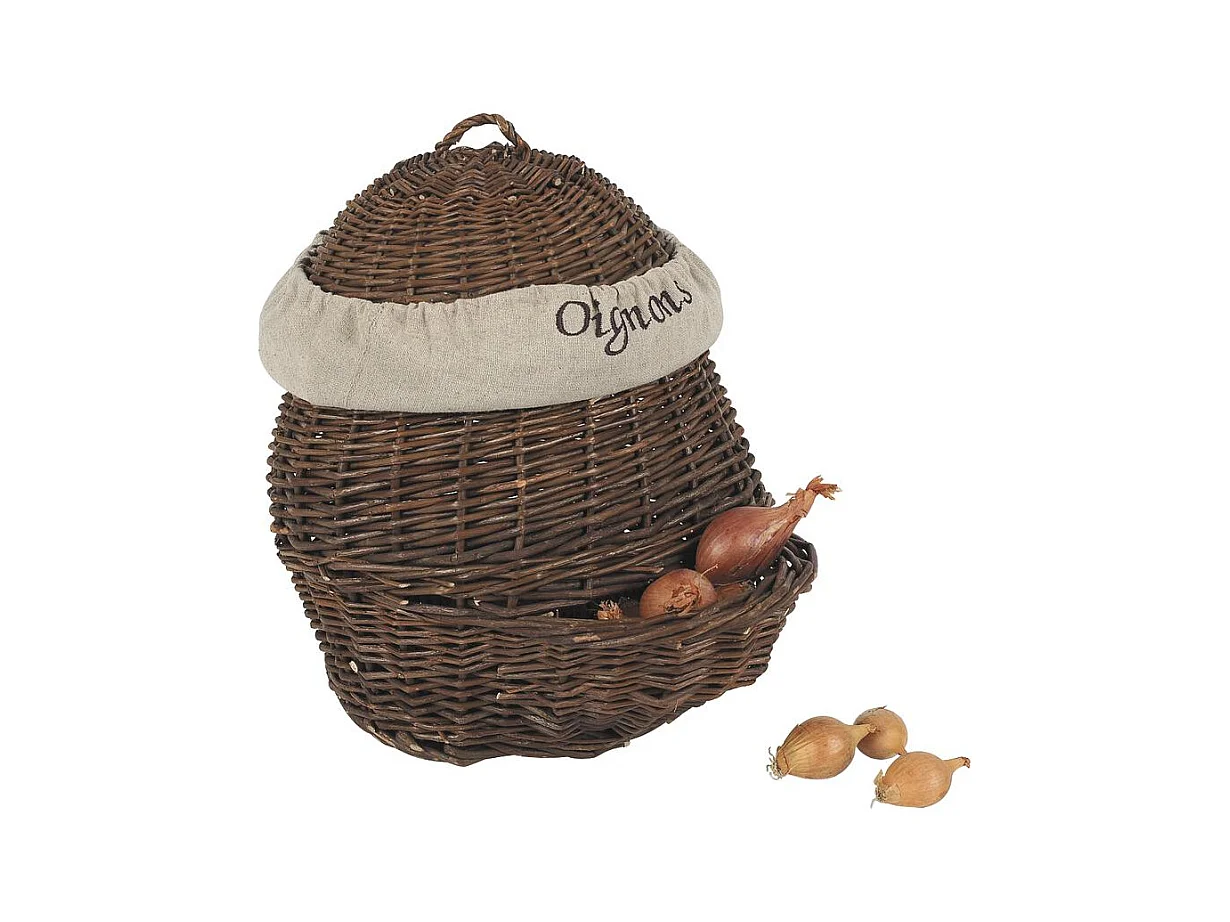 Oignonière en osier brut
