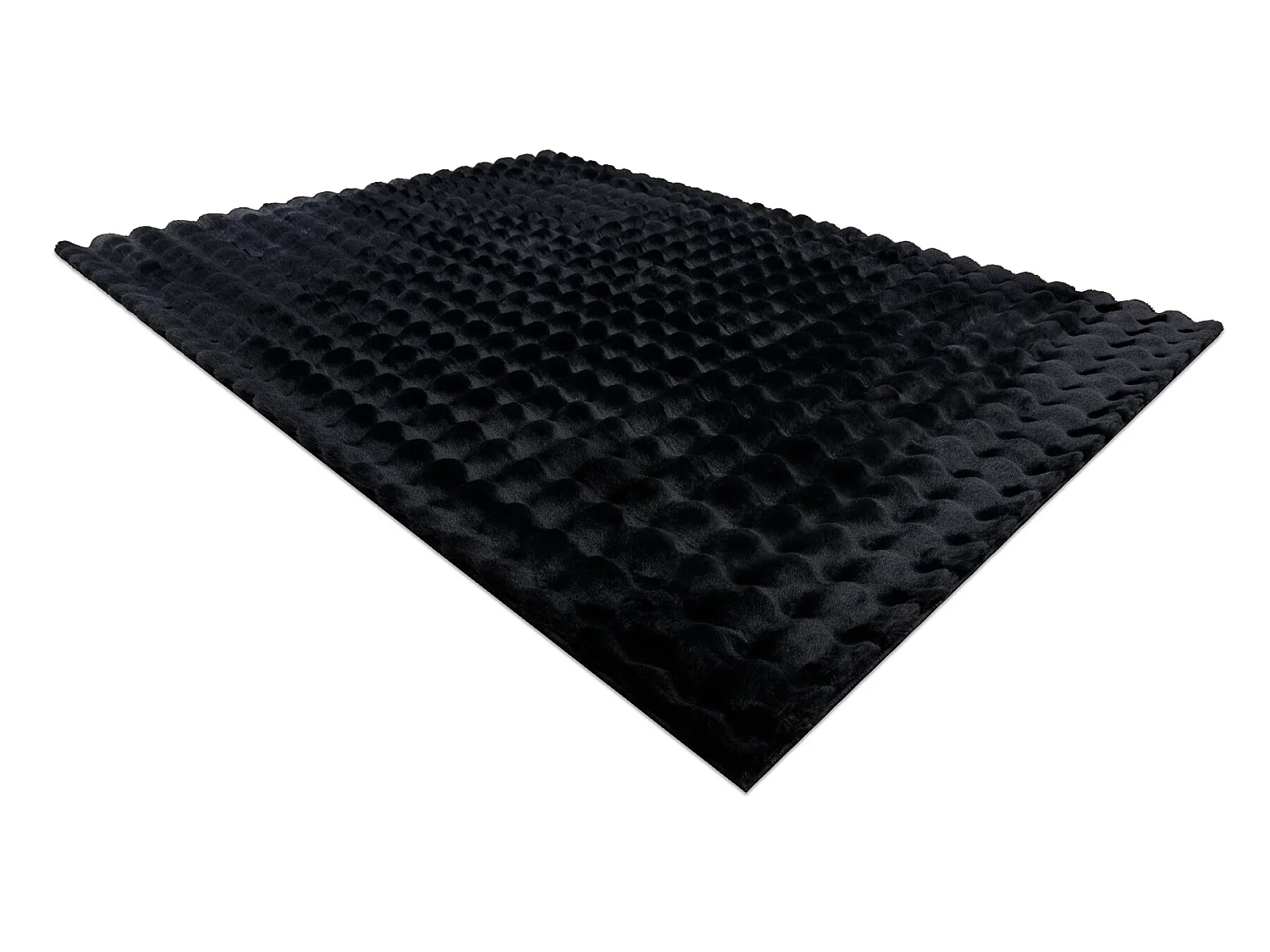 Tapijt BUBBLE zwart 25 IMITATIE VAN KONIJNENBONT 3D structureel 140x190 cm