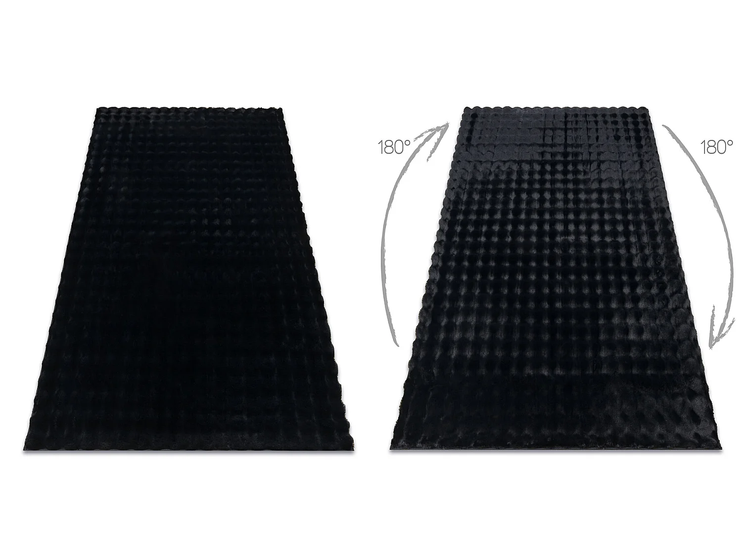 Teppich BUBBLE schwarz 25 IMITATION VON KANINCHENFELL 3D - strukturell 200x290 cm