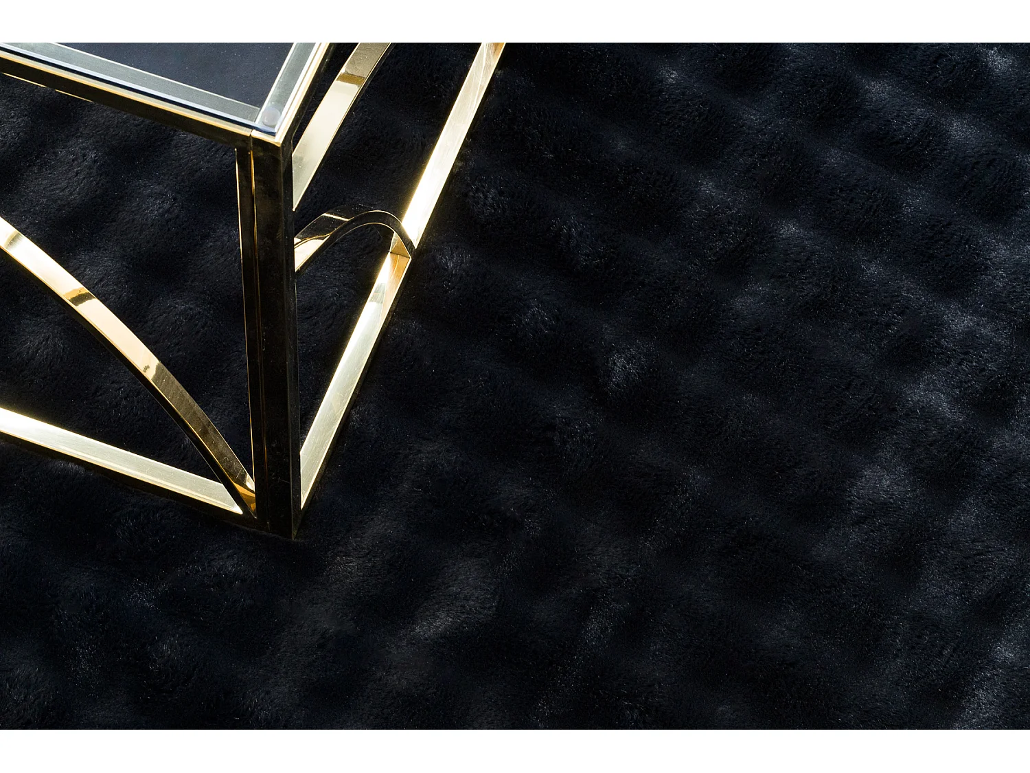 Tapis BUBBLE noir 25 IMITATION DE FOURRURE DE LAPIN 3D structurel 200x290 cm