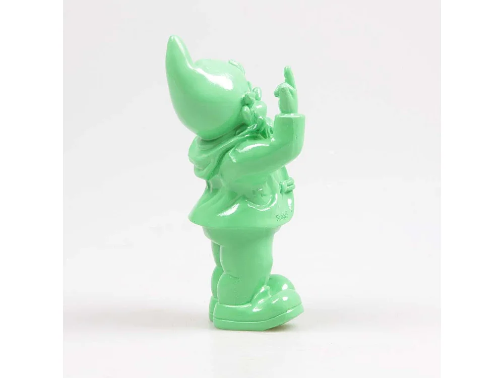 Nain de jardin en résine doigt d'honneur 7 x 8 x 20 cm Vert