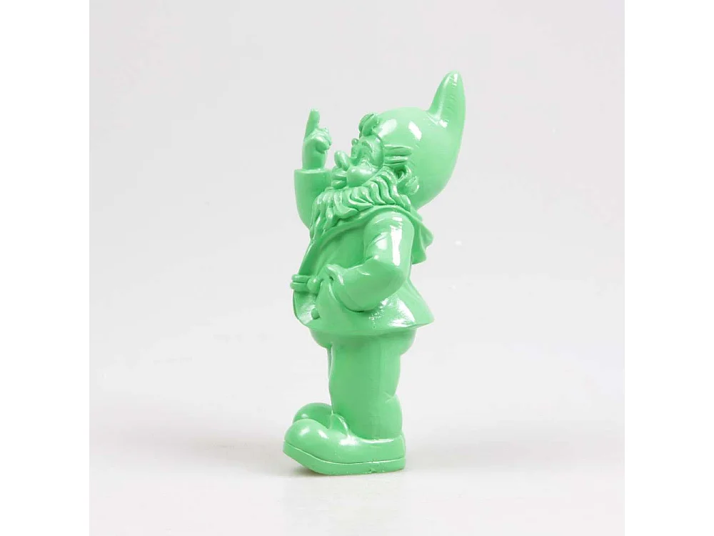 Nain de jardin en résine doigt d'honneur 7 x 8 x 20 cm Vert