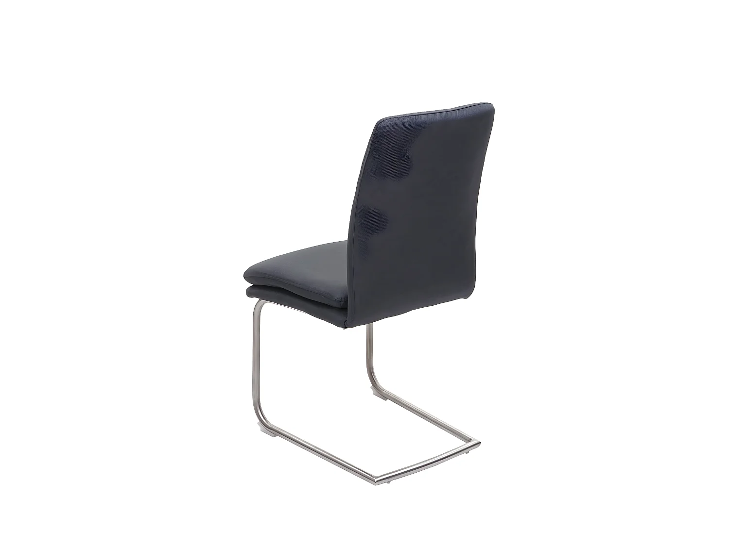 Lot de 2 chaises de salle à manger cuisine en tissu gris foncé et acier inoxydable coutures décoratives 04_0000412
