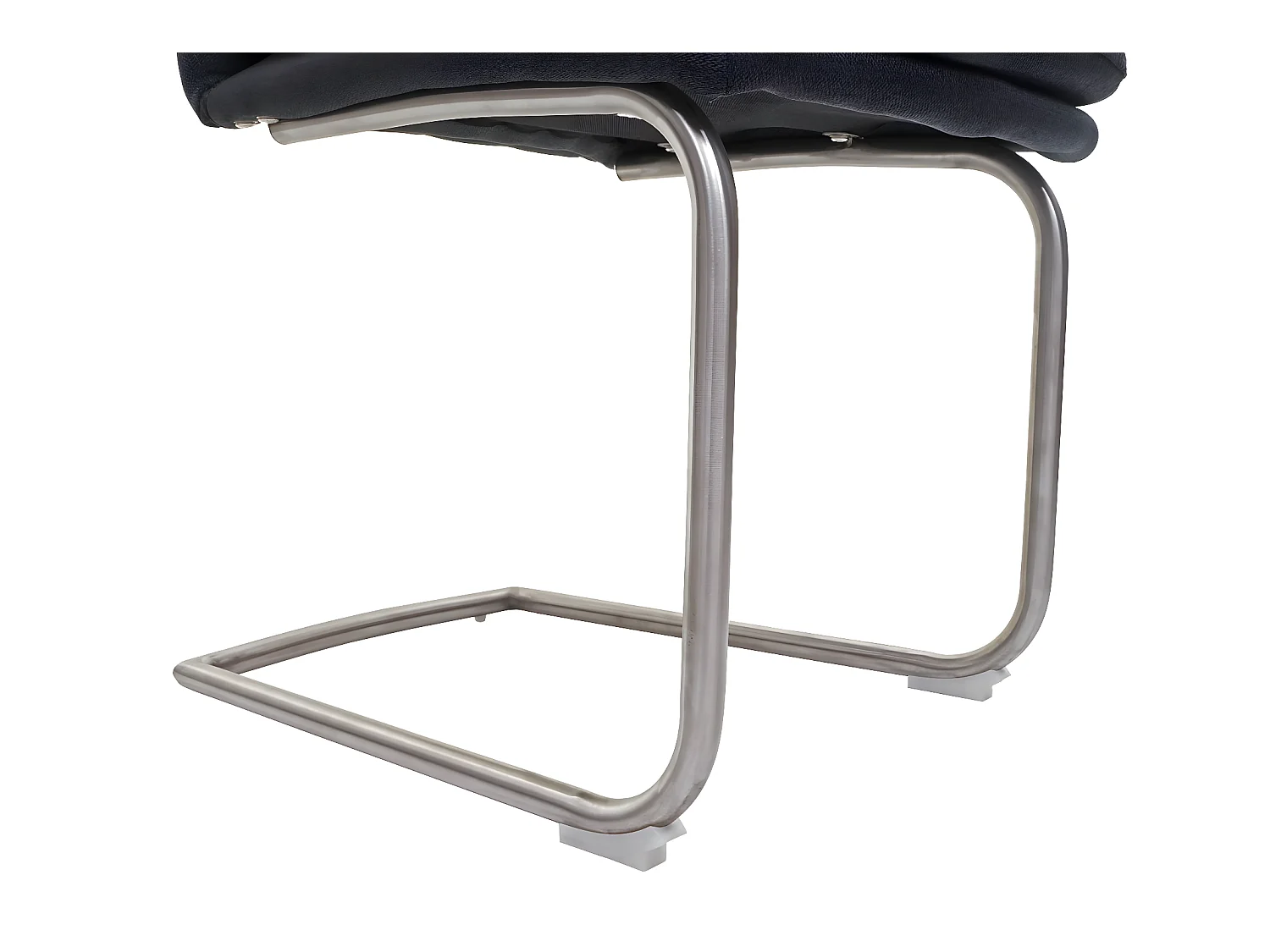Lot de 2 chaises de salle à manger cuisine en tissu gris foncé et acier inoxydable coutures décoratives 04_0000412