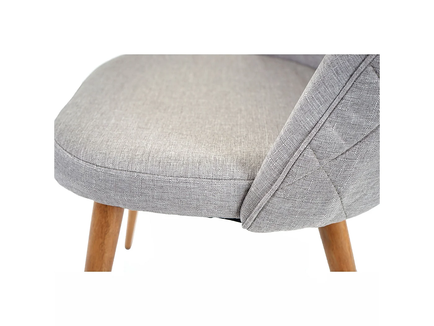 4x chaises de salle à manger cuisine design rétro en tissu gris clair coutures décoratives dossier 04_0000576