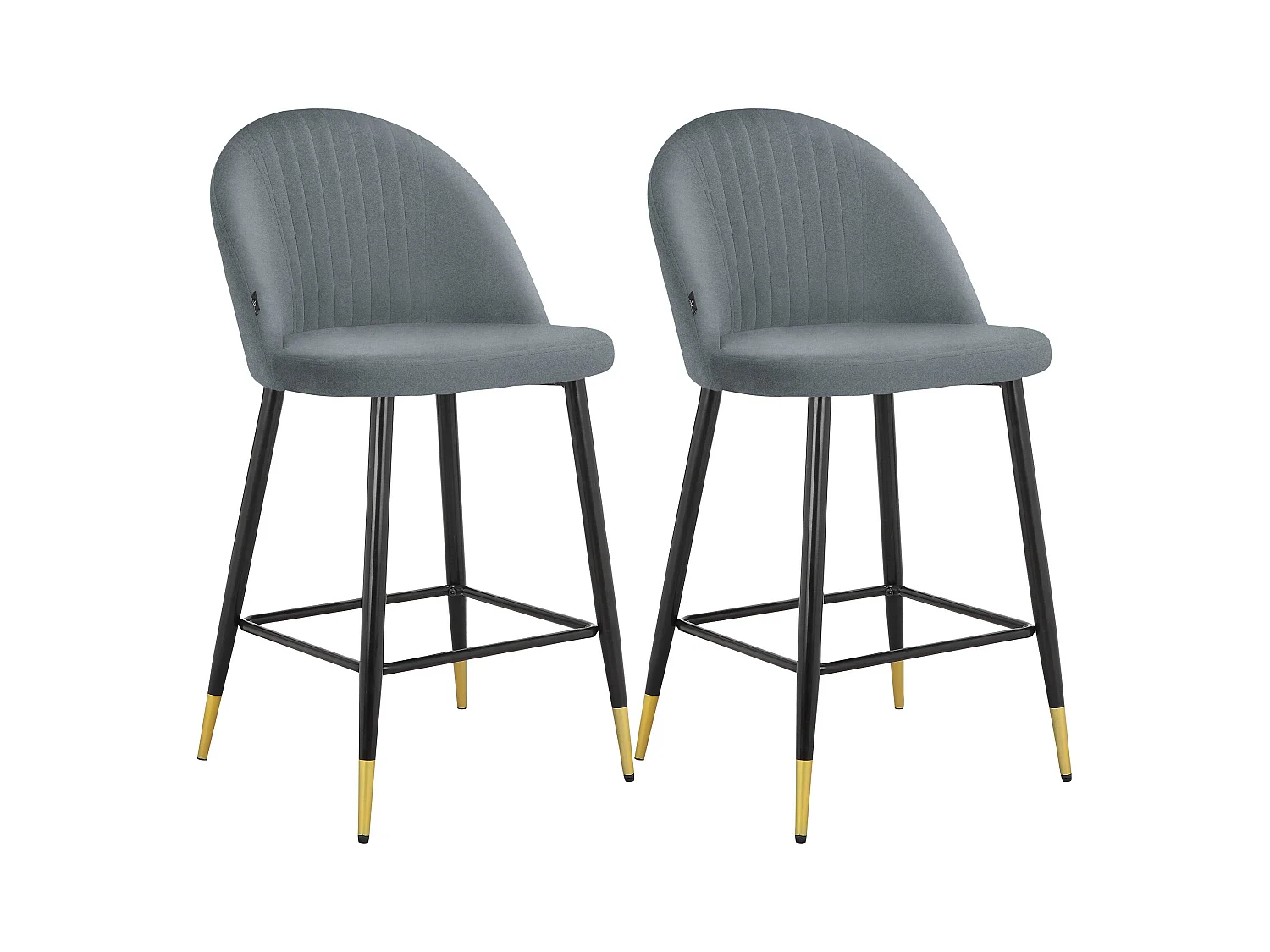 Marlis|Lot de 2 tabourets de bar en velours gris