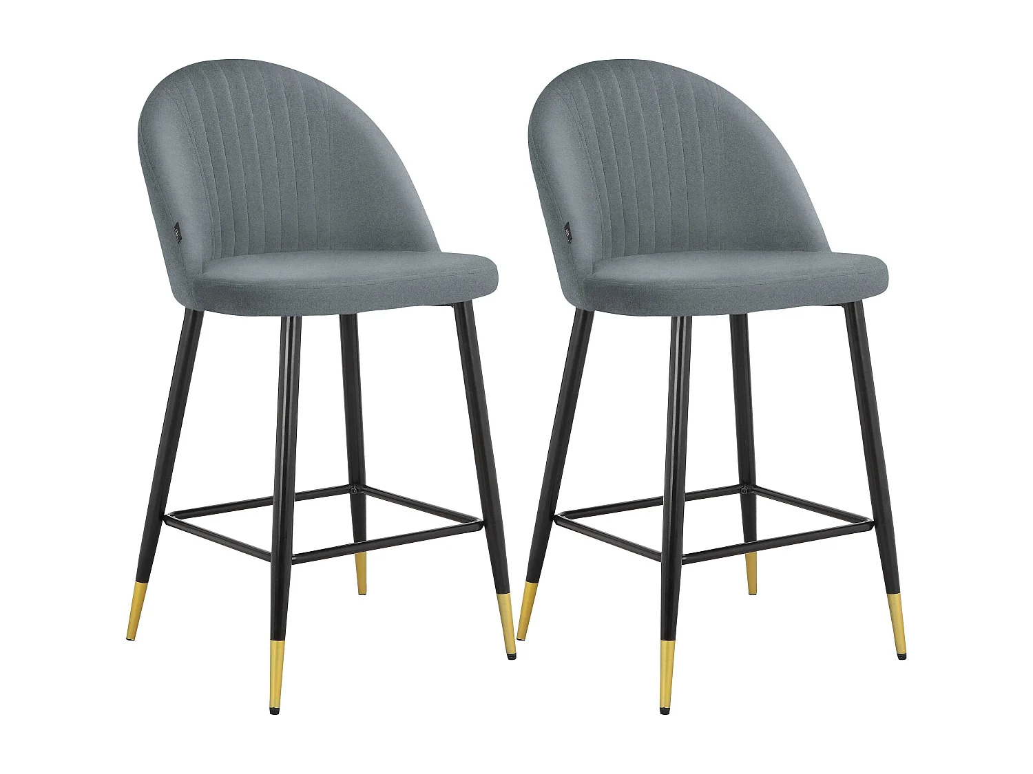 Marlis | Lot de 2 tabourets de bar en velours gris
