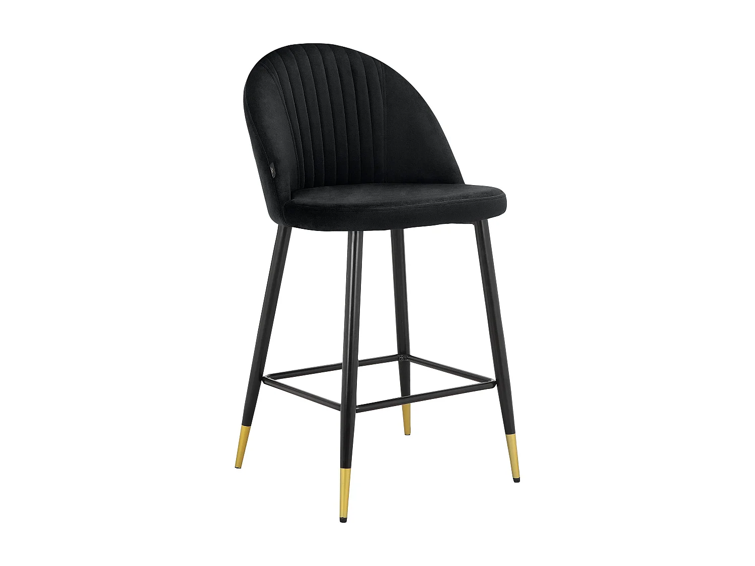 Marlis|Lot de 2 tabourets de bar en velours noir