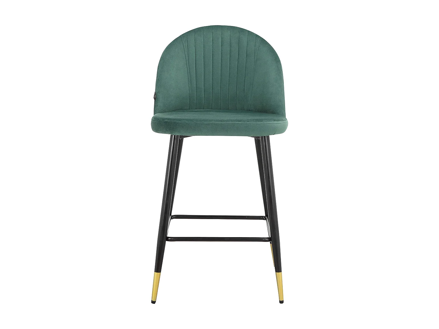 Marlis|Lot de 2 tabourets de bar en velours vert foncé