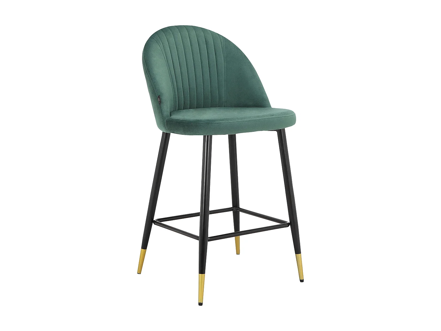 Marlis|Lot de 2 tabourets de bar en velours vert foncé