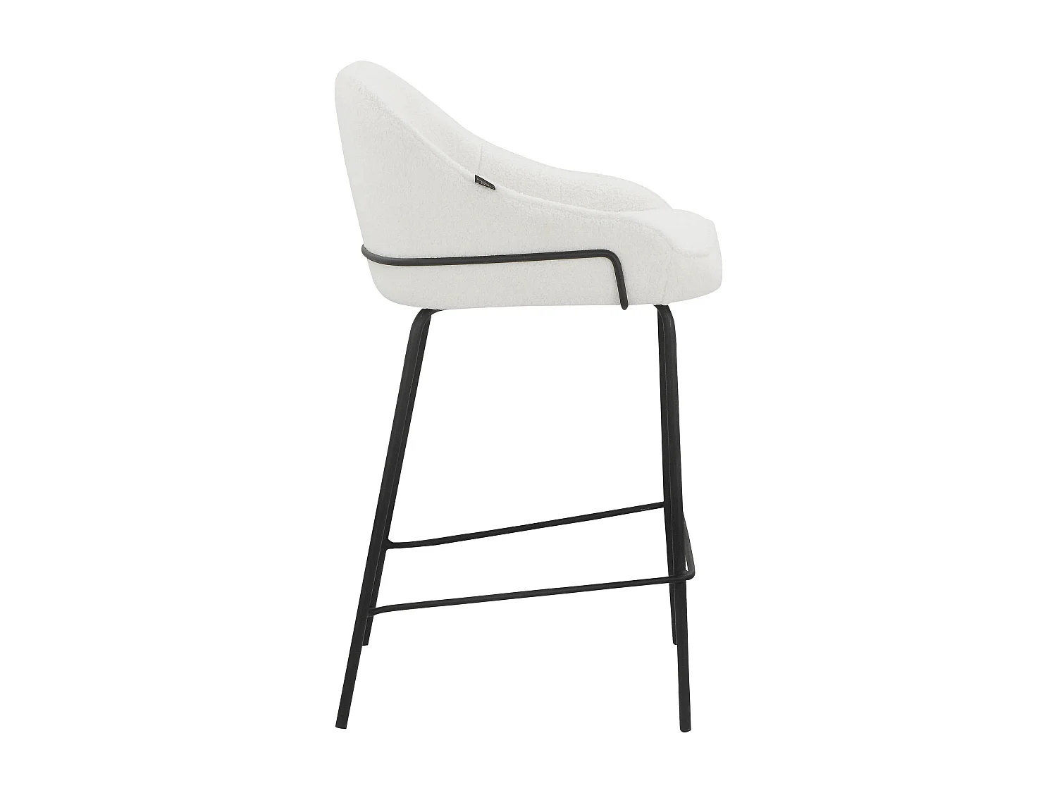 Oline|Lot de 2 tabouret de bar en tissu teddy blanc