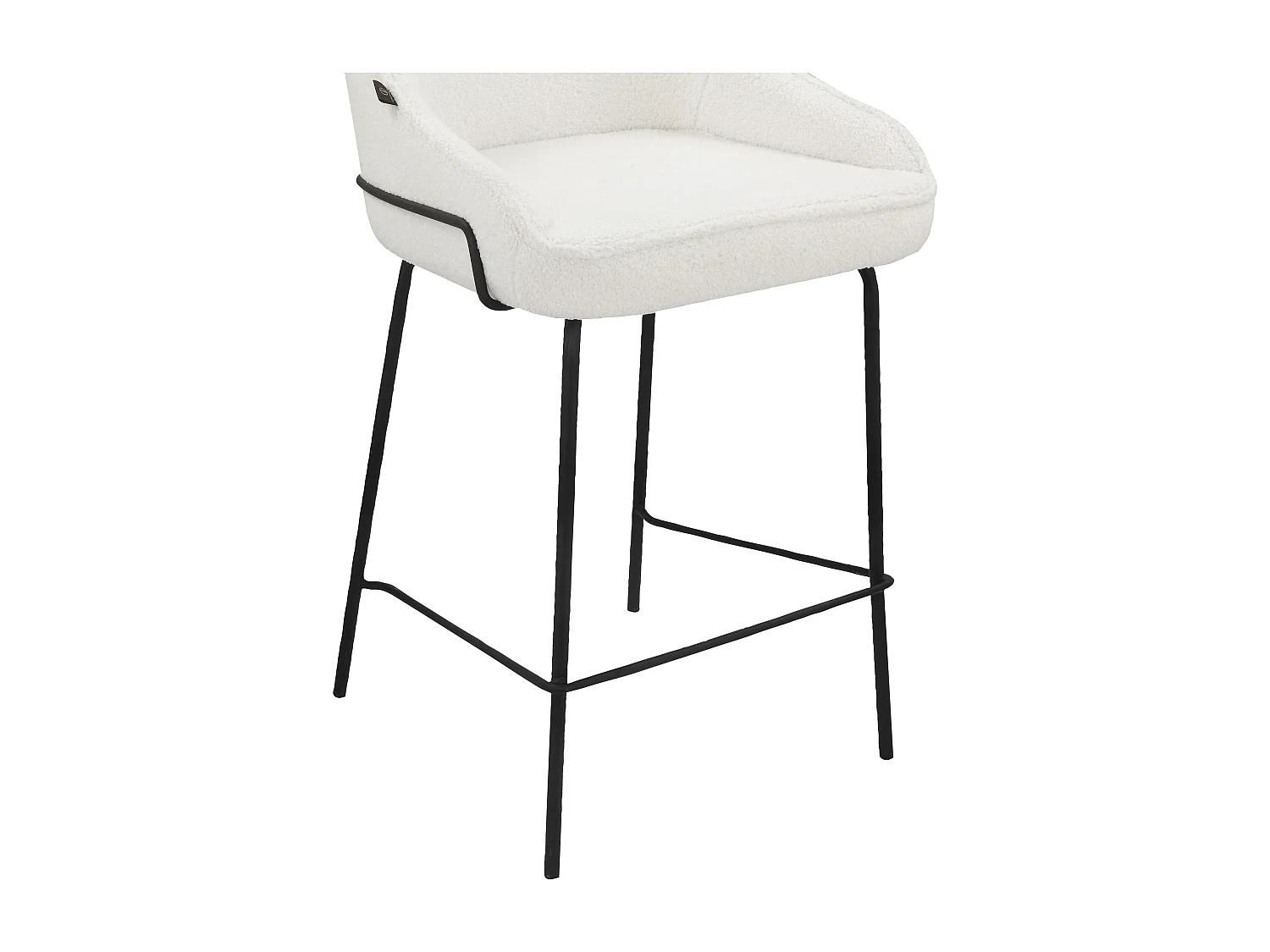 Oline|Lot de 2 tabouret de bar en tissu teddy blanc