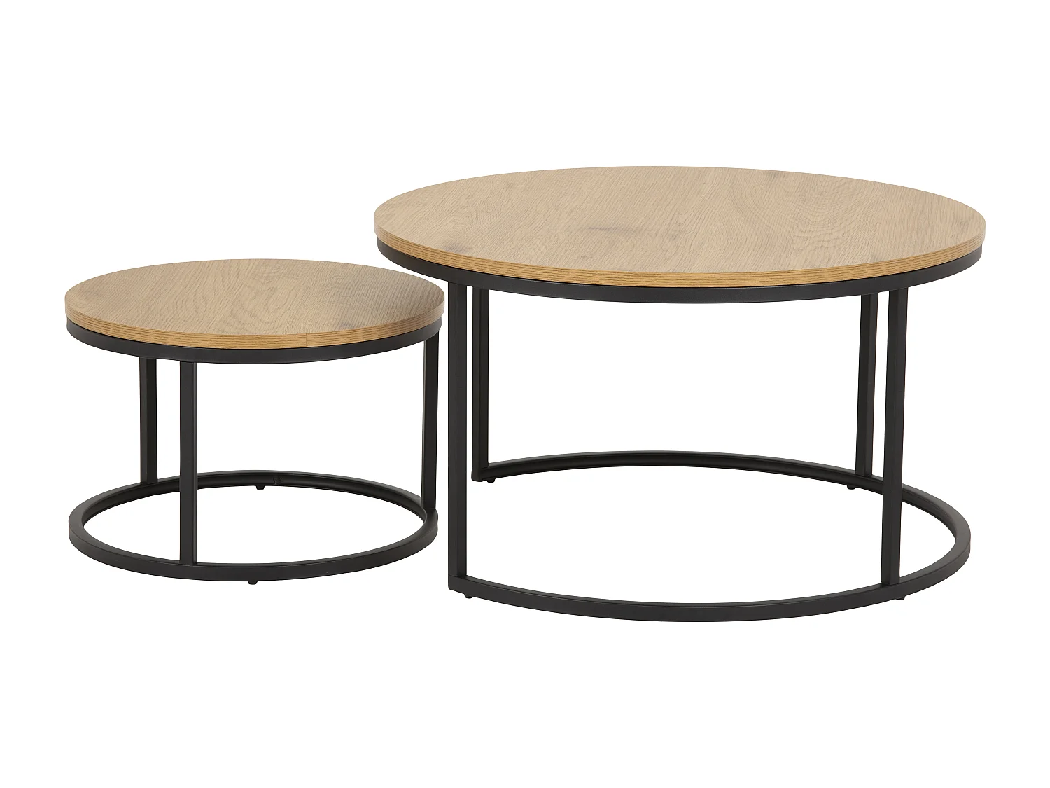 Spiro Couchtisch Ø50 cm, Set mit 2 stk., Eiche.