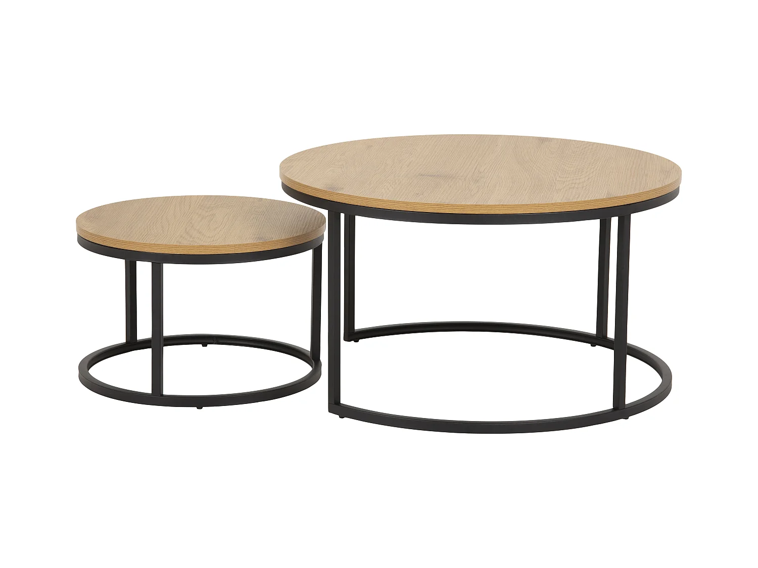 Mesa de centro Spiro Ø50 cm, juego de 2, roble.