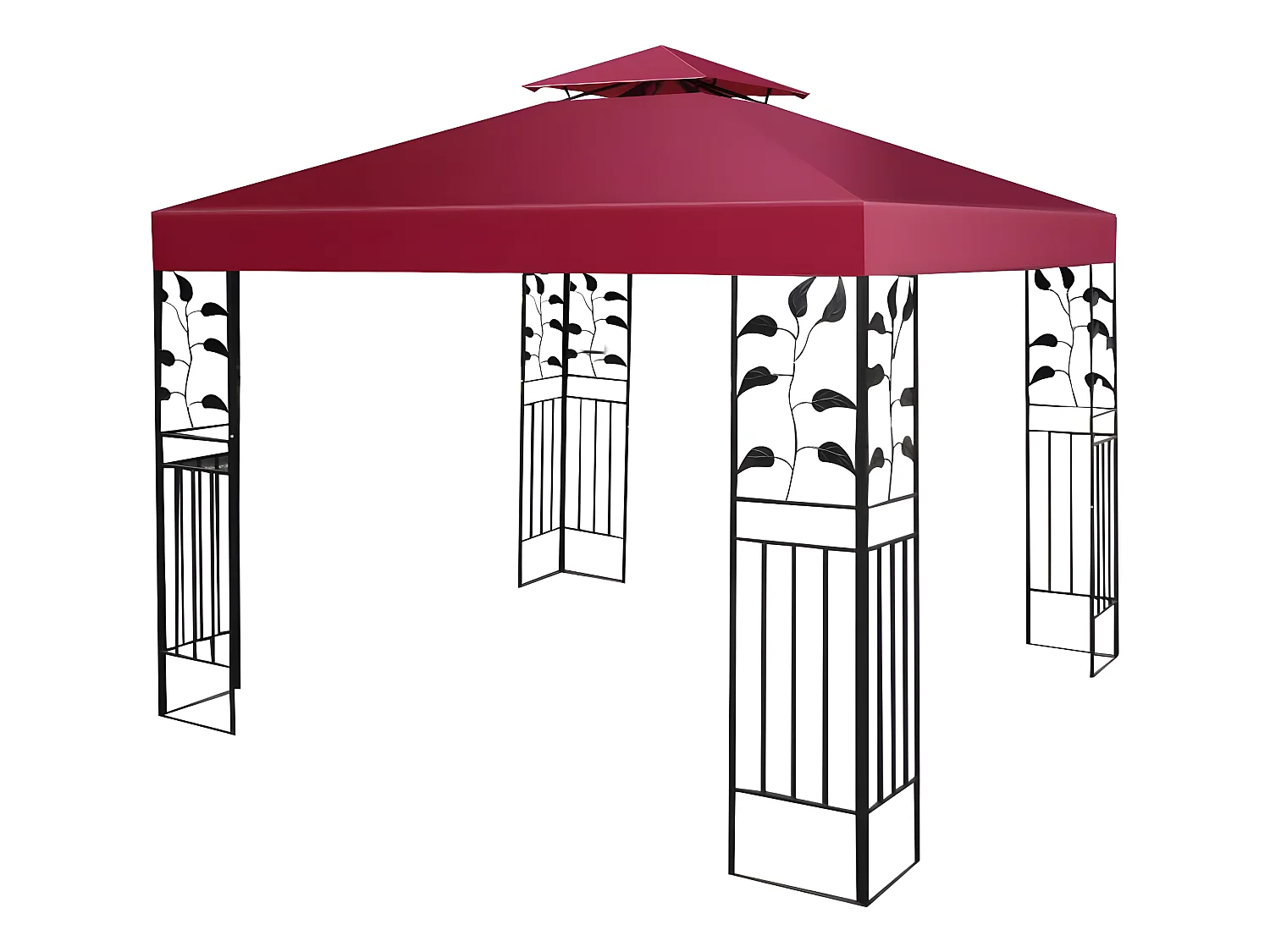 Toile de Rechange en Plastique et vinyle Impérméable de Jardin 3 x 3 M pour Pavillon Tonnelle Tente Vin Rouge