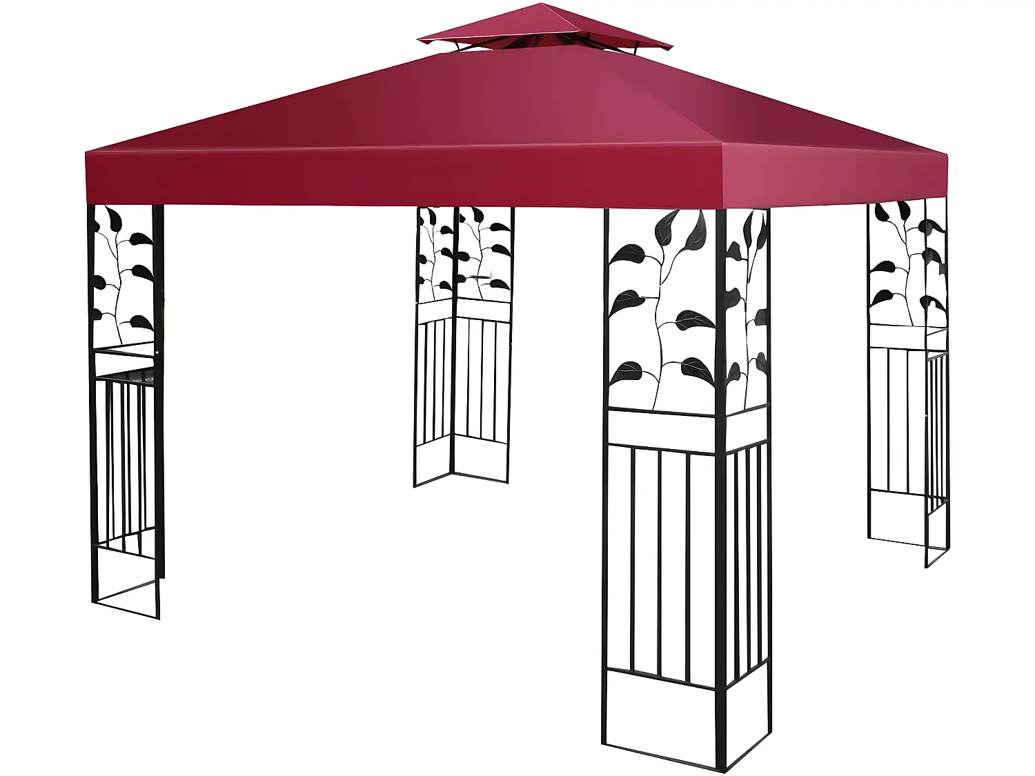 Toile de Rechange en Plastique et vinyle Impérméable de Jardin 3 x 3 M pour Pavillon Tonnelle Tente Vin Rouge