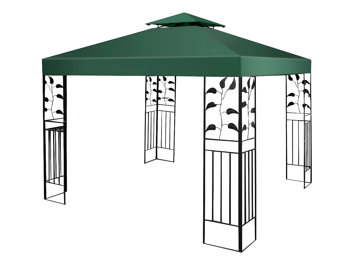 Toile de Rechange en Plastique et vinyle Impérméable de Jardin pour Pavillon Tonnelle 3 x 3 M Vert