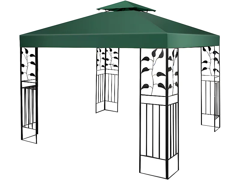 Toile de Rechange en Plastique et vinyle Impérméable de Jardin pour Pavillon Tonnelle 3 x 3 M Vert