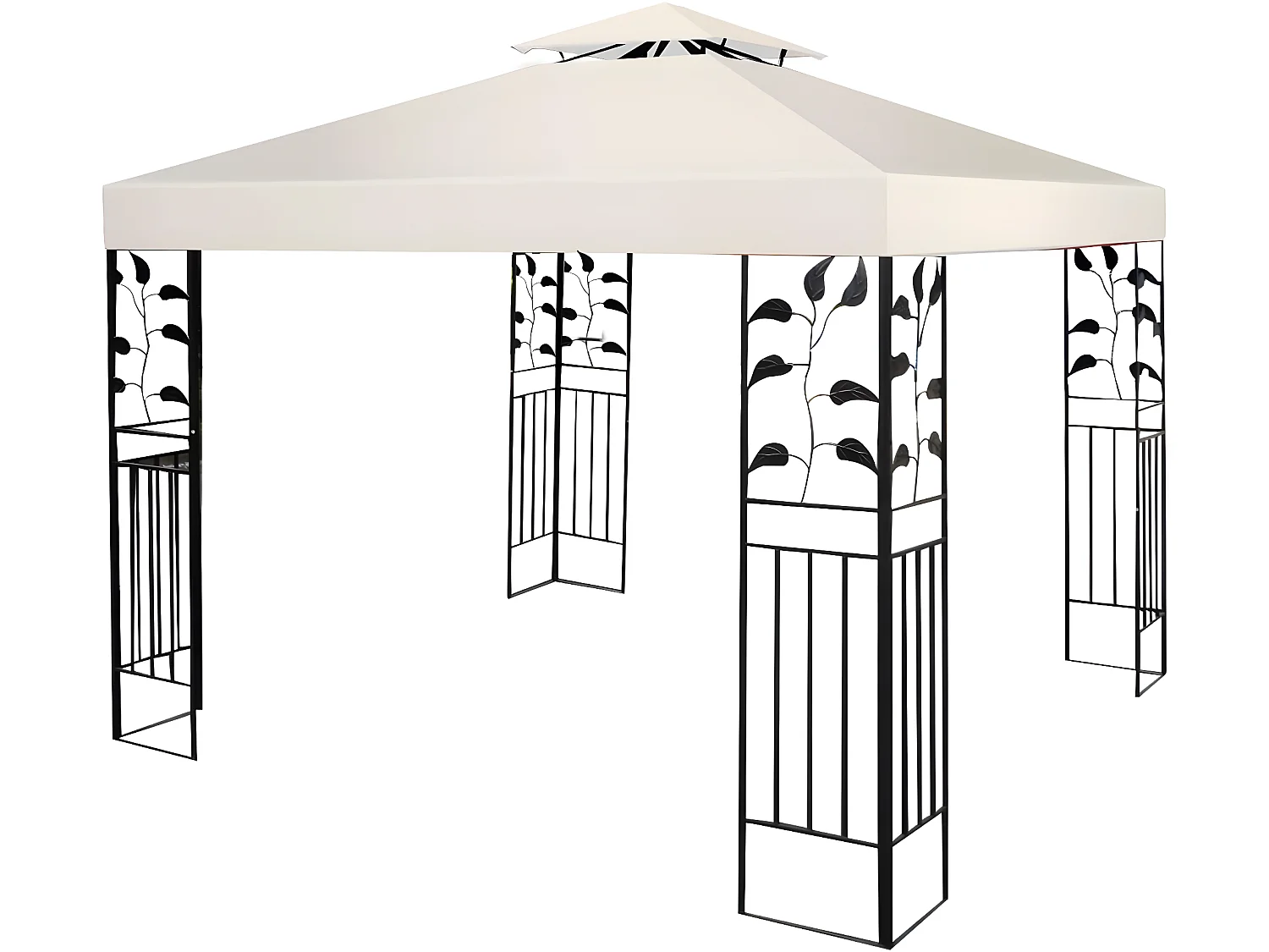 Toile de Rechange en Plastique et vinyle Impérméable de Jardin pour Pavillon Tonnelle 3 x 3 M Tente Beige