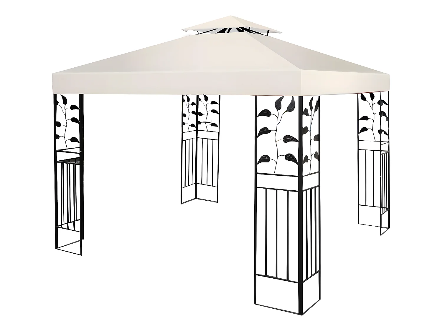 Toile de Rechange en Plastique et vinyle Impérméable de Jardin pour Pavillon Tonnelle 3 x 3 M Tente Beige