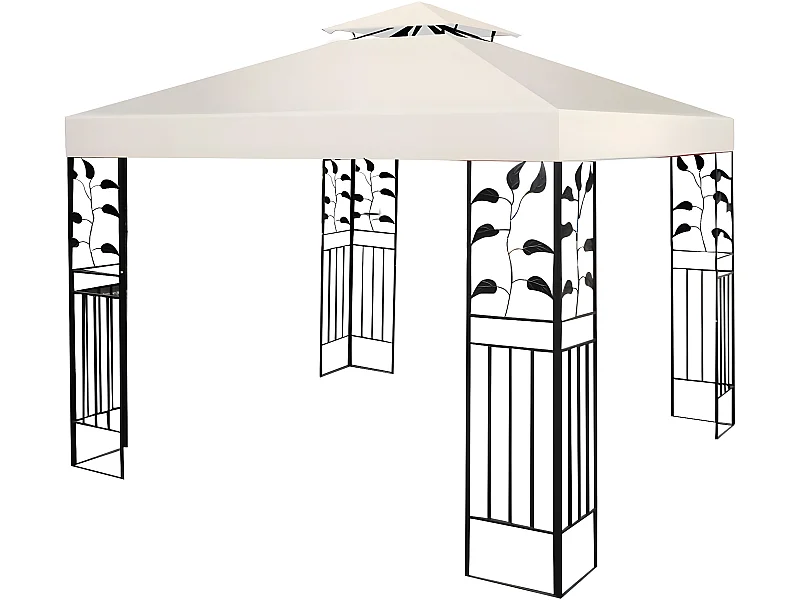 Toile de Rechange en Plastique et vinyle Impérméable de Jardin pour Pavillon Tonnelle 3 x 3 M Tente Beige