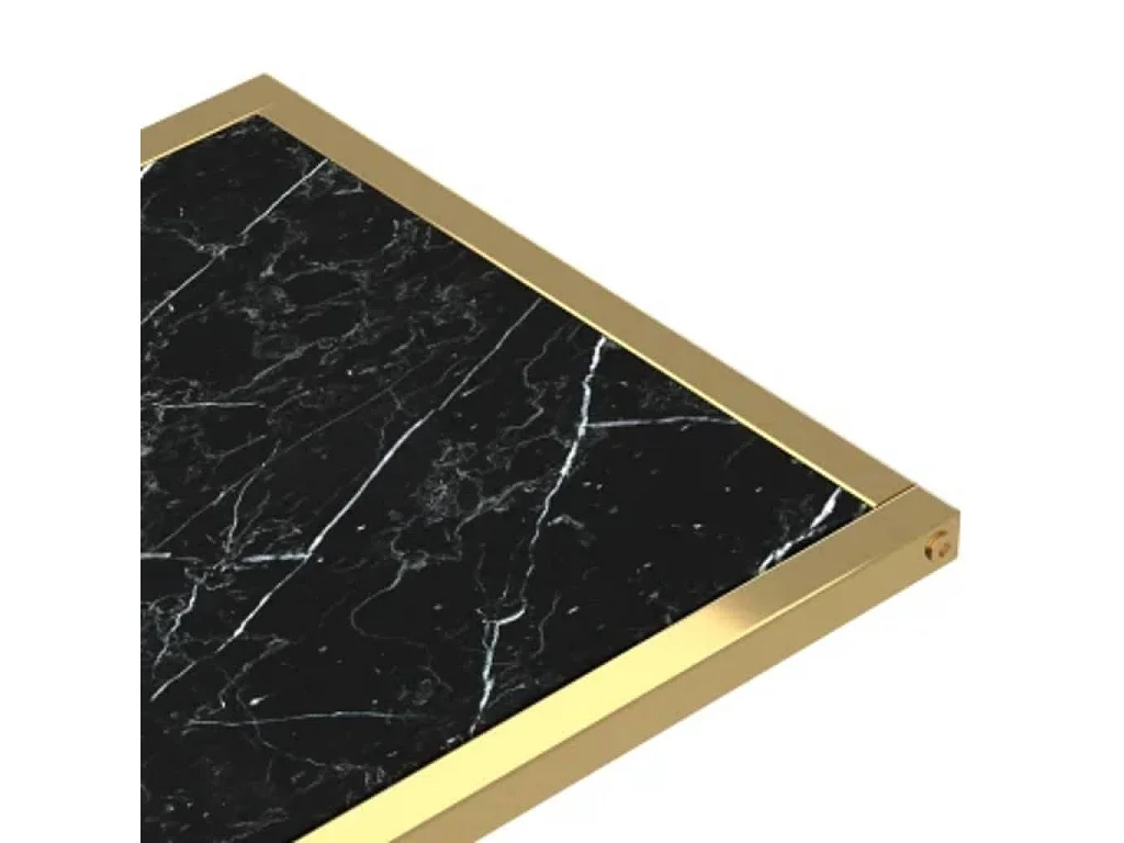 Mesita ordenador vidrio transparente negro mármol 50x35x65cm