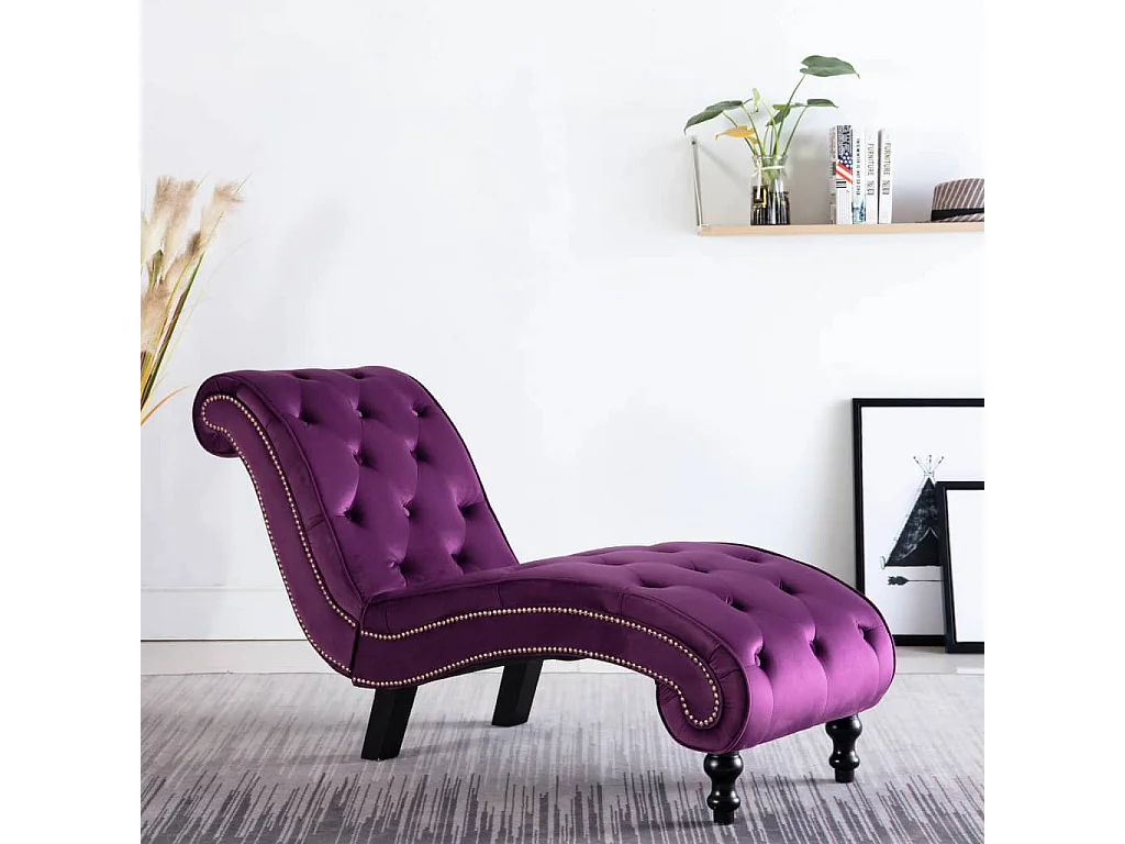 Chaiselongue Lila Samt