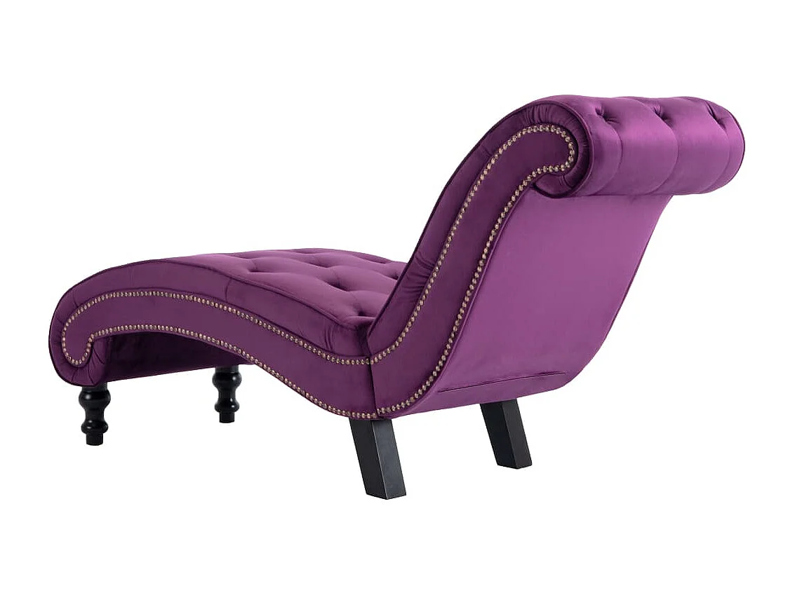Chaise longue fluweel paars