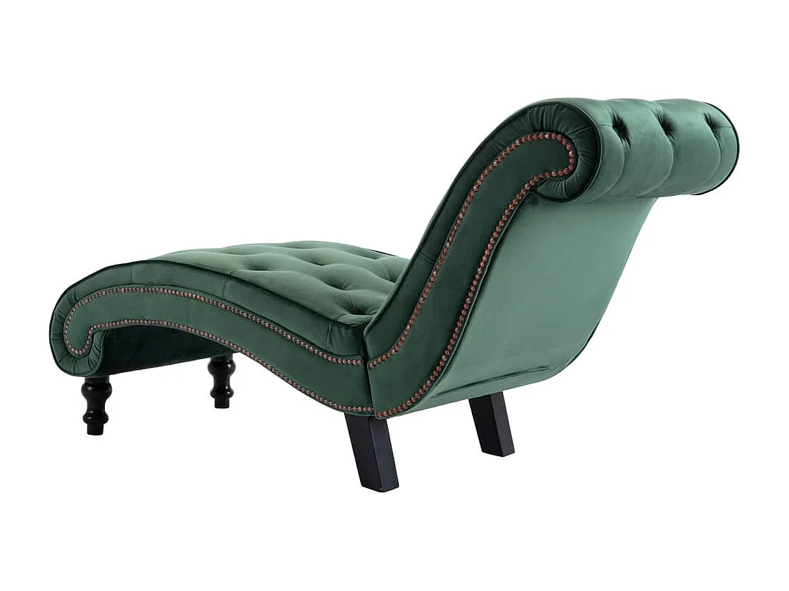 Chaise longue fluweel groen