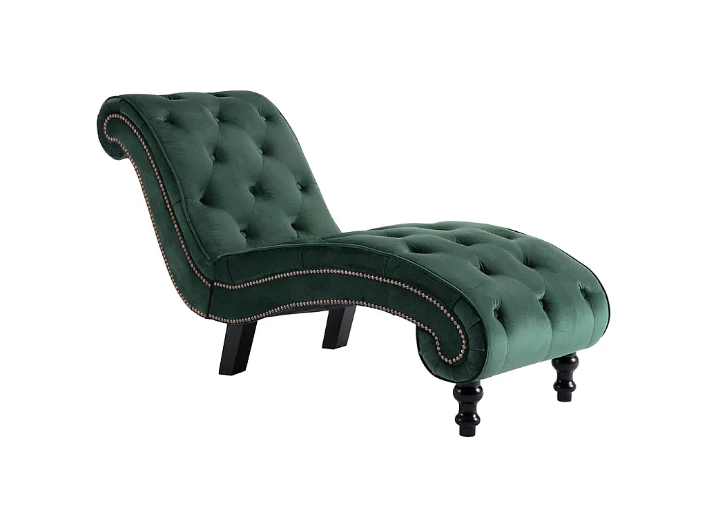 Chaise longue Velours Vert