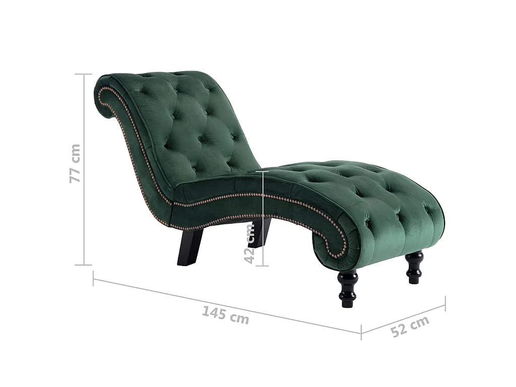 Chaise longue Velours Vert