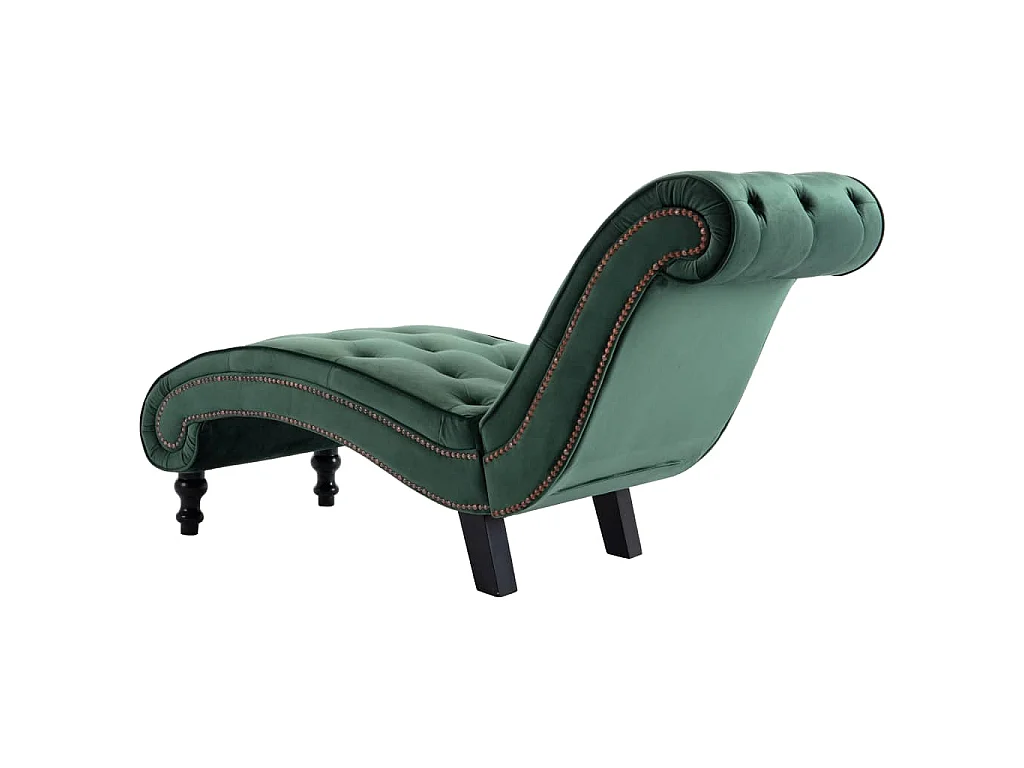 Chaise longue Velours Vert