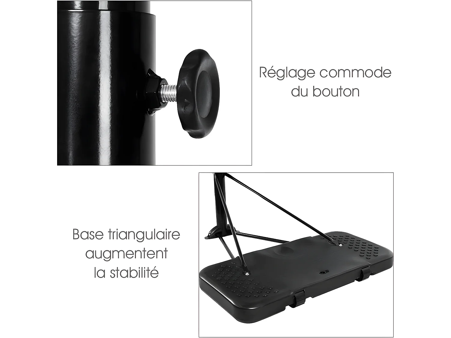 Panier de basket-ball sur pied 97x65x360cm hauteur réglable