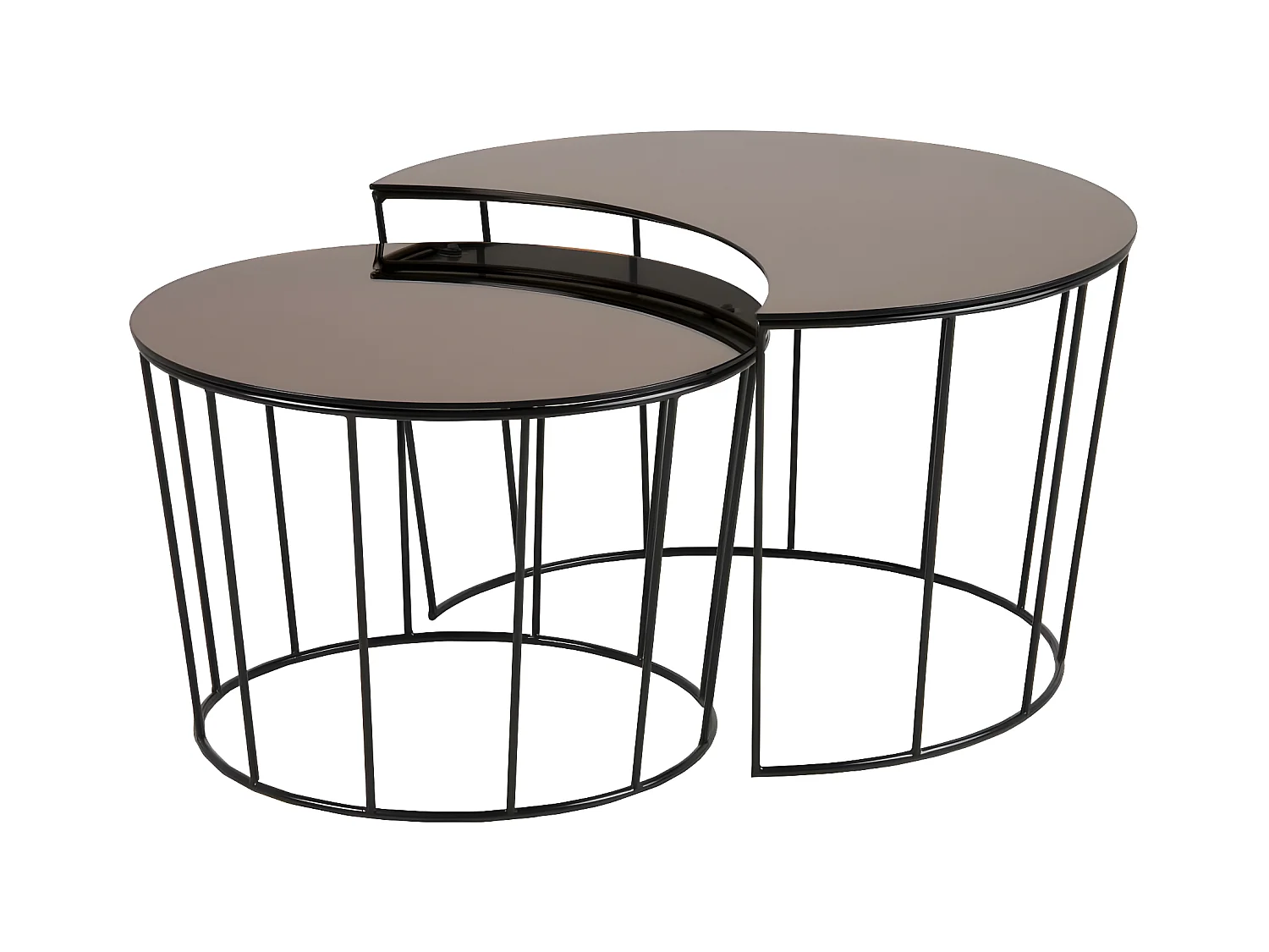 Sunmoon table basse lot de 2 pièces. Ø76cm bronze.