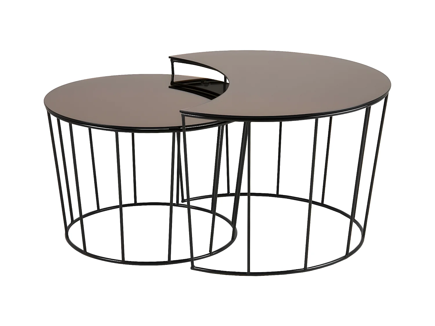 Sunmoon table basse lot de 2 pièces. Ø76cm bronze.