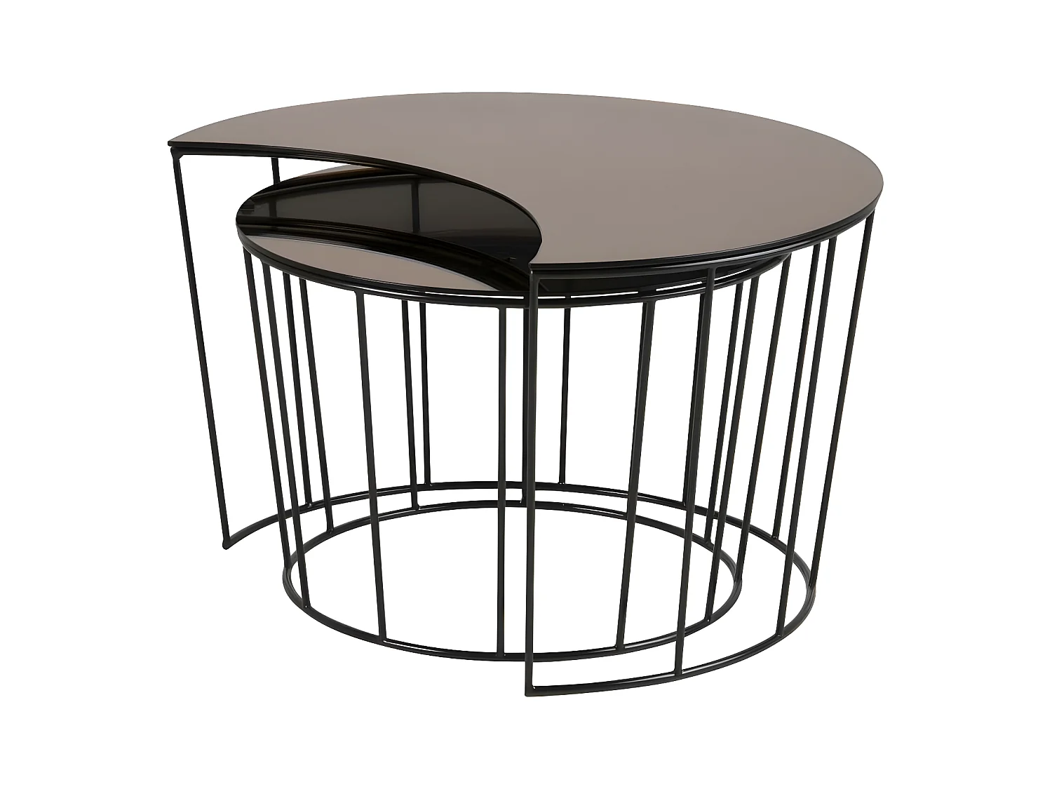 Sunmoon table basse lot de 2 pièces. Ø76cm bronze.
