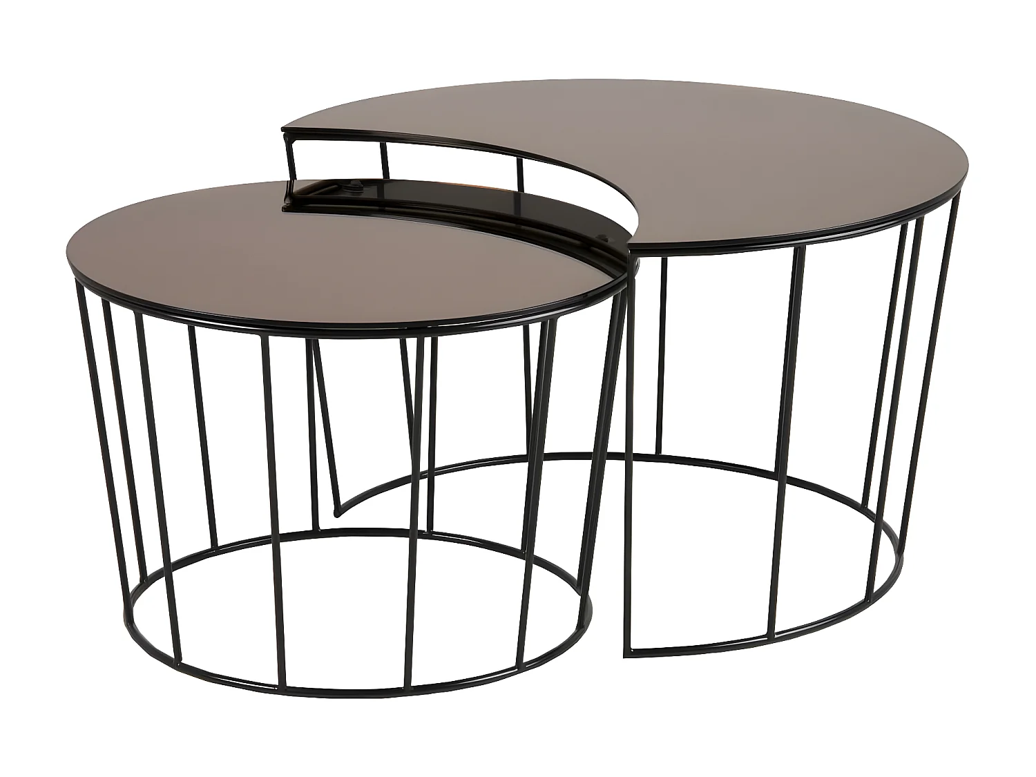 Sunmoon table basse lot de 2 pièces. Ø76cm bronze.
