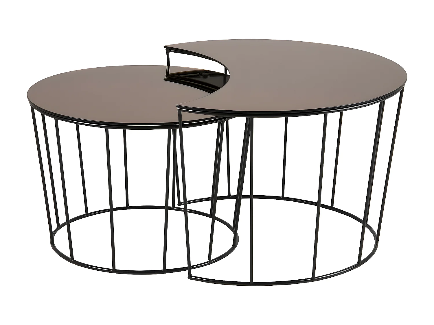 Sunmoon table basse lot de 2 pièces. Ø76cm bronze.