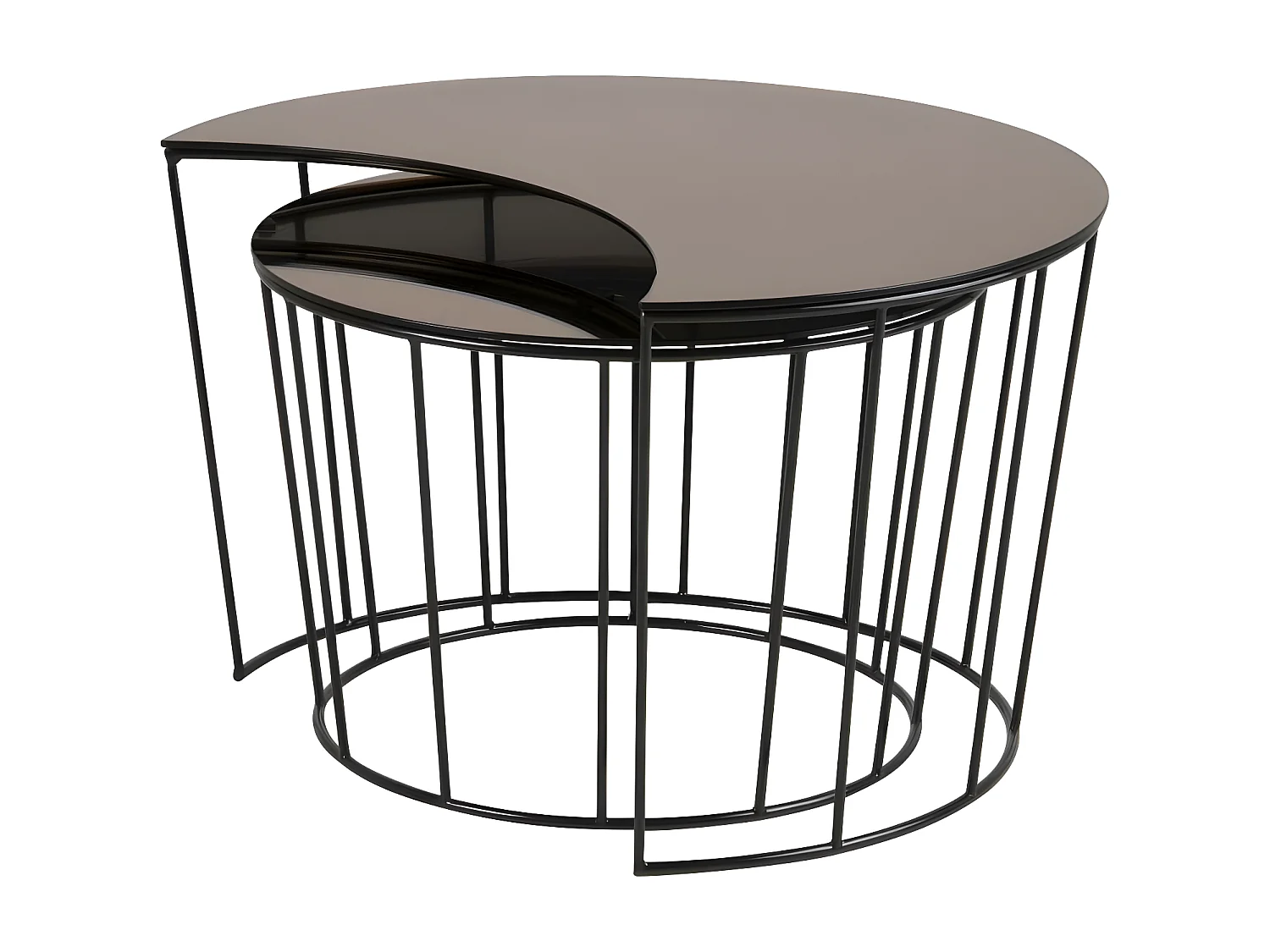 Sunmoon table basse lot de 2 pièces. Ø76cm bronze.