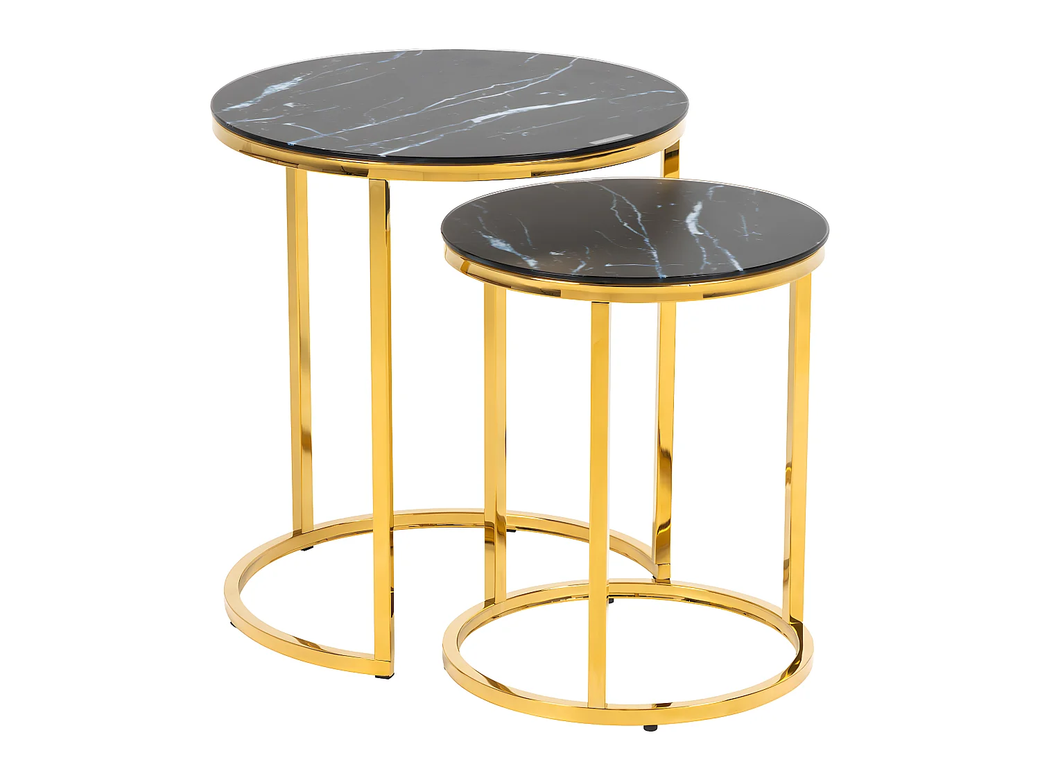 Alisma inschuiftafels 2 st marmer decor zwart.