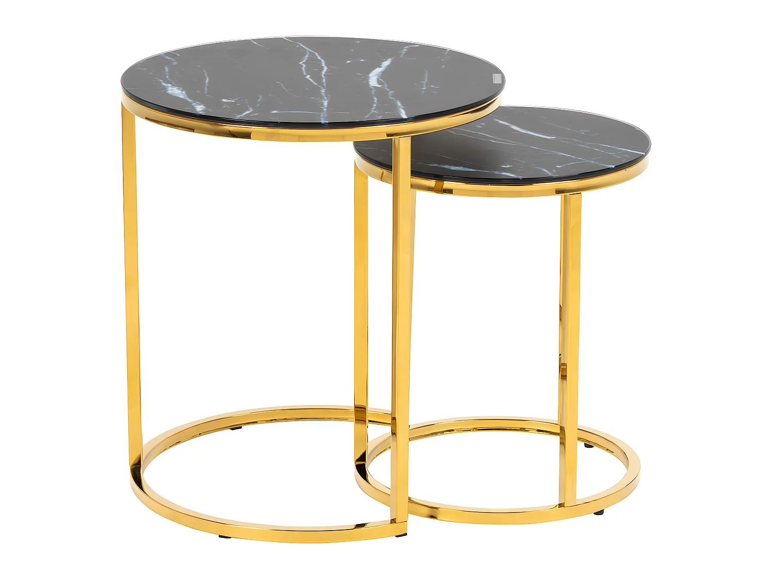 Alisma inschuiftafels 2 st marmer decor zwart.