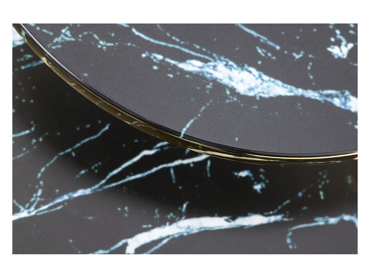 Alisma inschuiftafels 2 st marmer decor zwart.