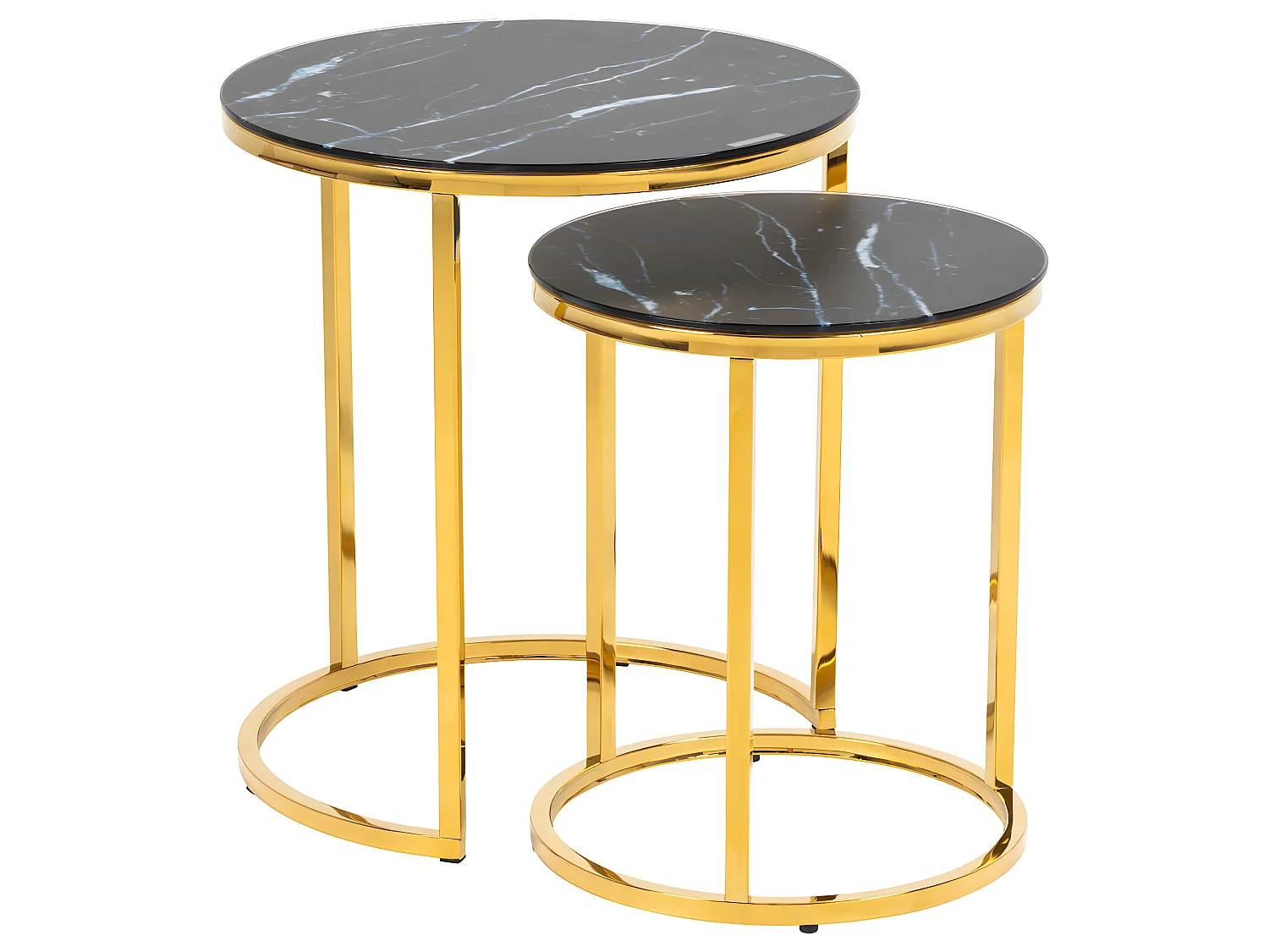 Alisma inschuiftafels 2 st marmer decor zwart.