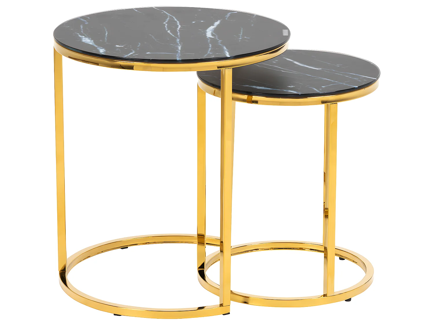 Alisma inschuiftafels 2 st marmer decor zwart.