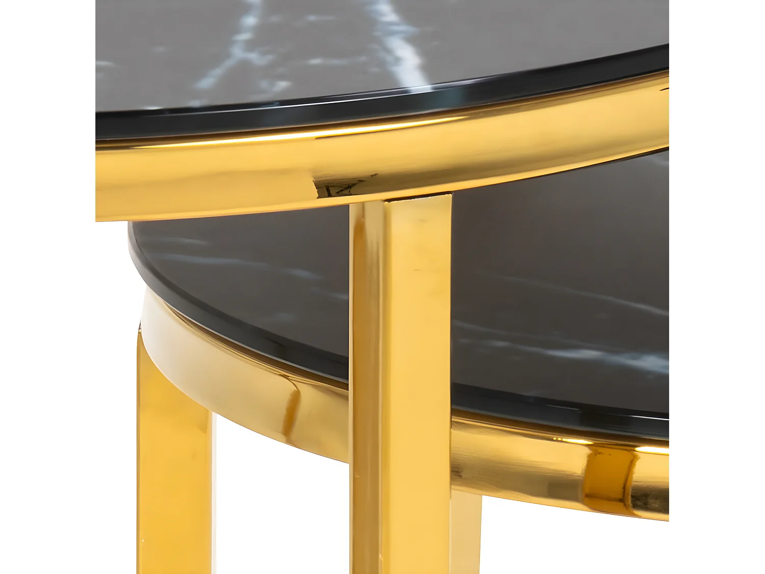 Alisma inschuiftafels 2 st marmer decor zwart.