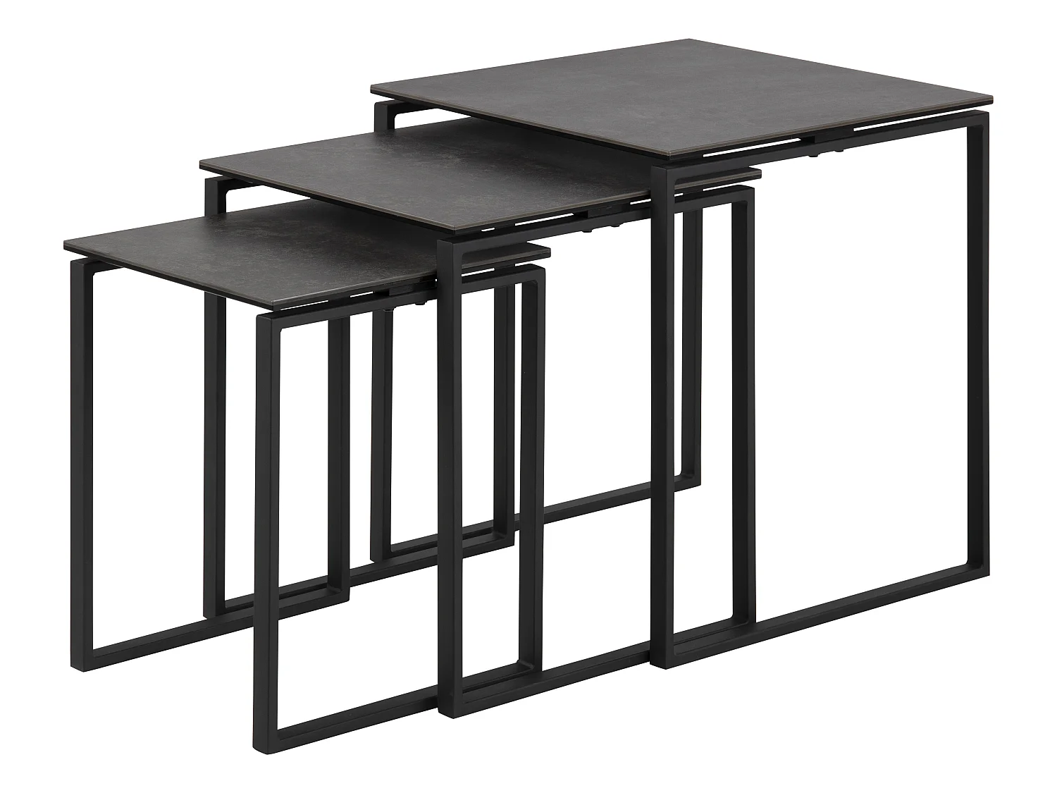 Kamma Ensemble de 3 tables gigognes, noir.