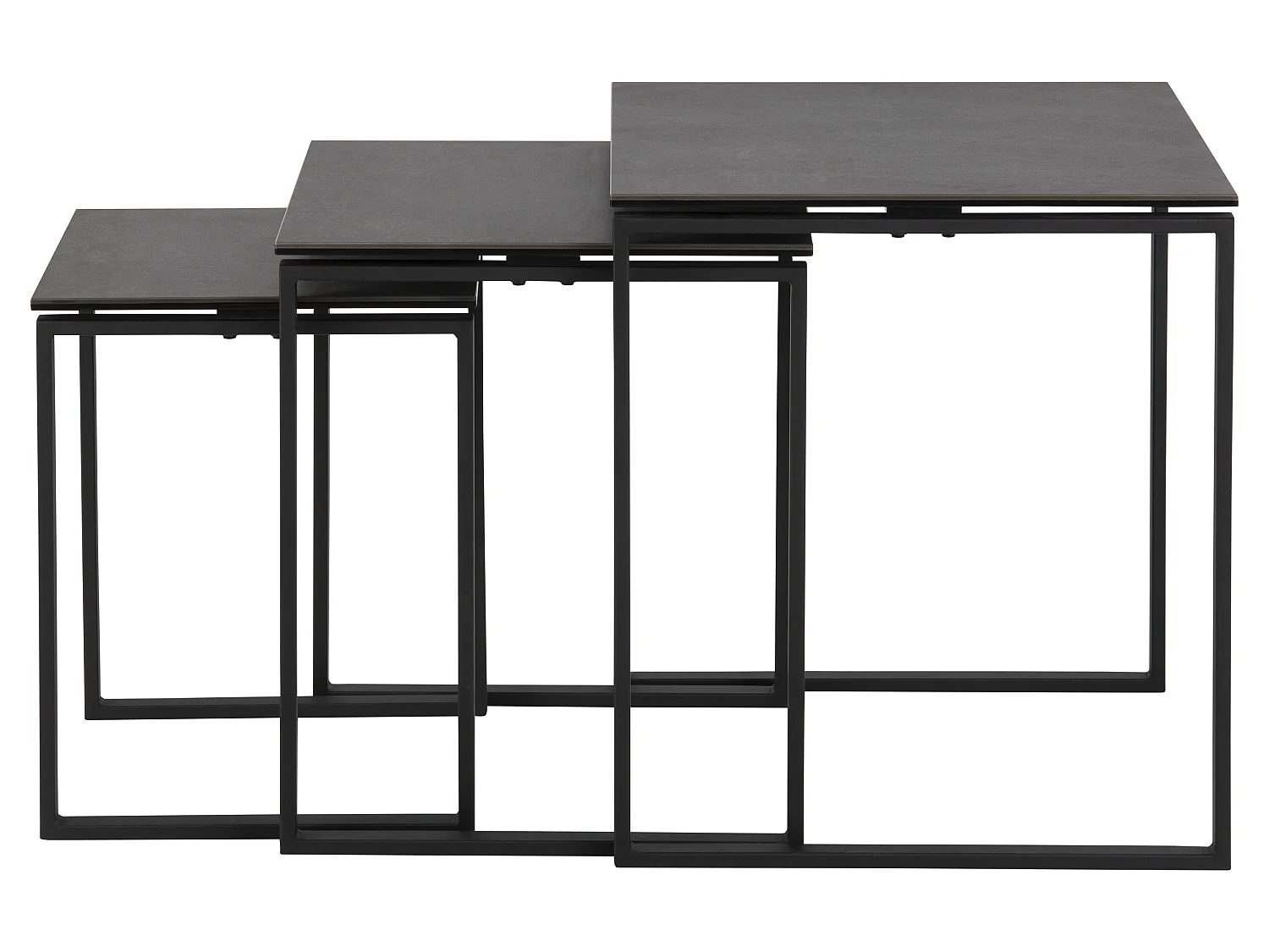 Kamma Einschubtische Set mit 3 Stk. schwarz.