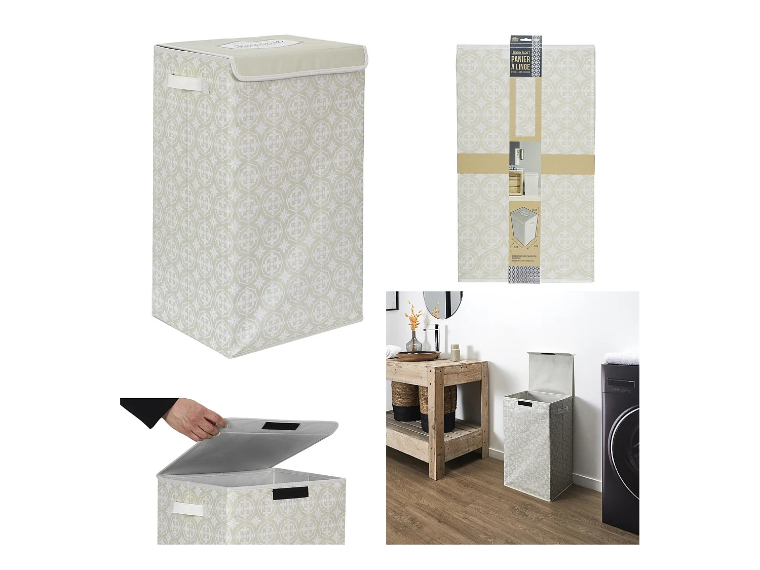 Panier A Linge 35x30x60cm Beige